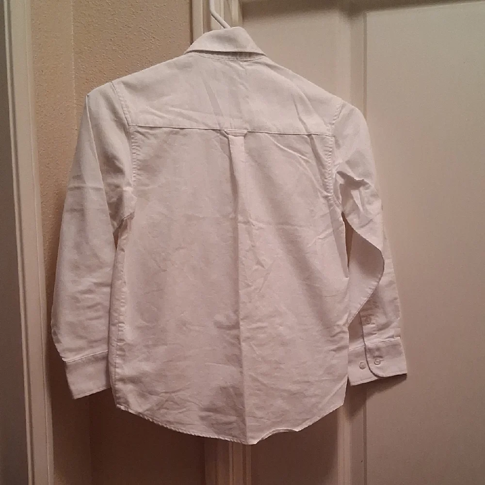 Nautica White Button Down Shirt Long Sleeve Cotton